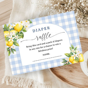 Lemon Citrus Baby Shower Boy Diaper Raffle Enclosure Card