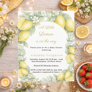 Lemon citrus Baby Shower invitation