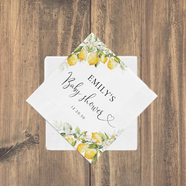 Lemon Citrus Baby Shower Paper Napkin (Creator Uploaded)