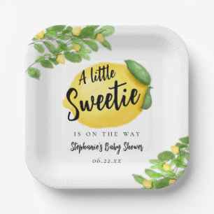 Lemon Citrus Baby Shower Paper Plate