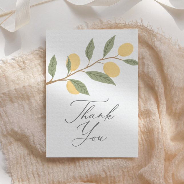 Lemon Citrus Baby Shower Thank You Card (Creator Uploaded)