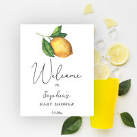 Lemon citrus baby shower welcome