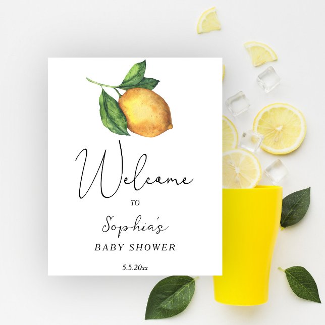 Lemon citrus baby shower welcome poster (Creator Uploaded)