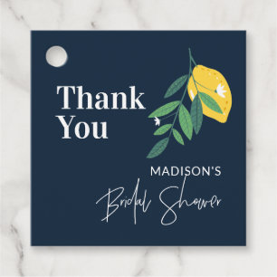 Lemon Citrus Blue Bridal Shower Main Squeeze Favour Tags
