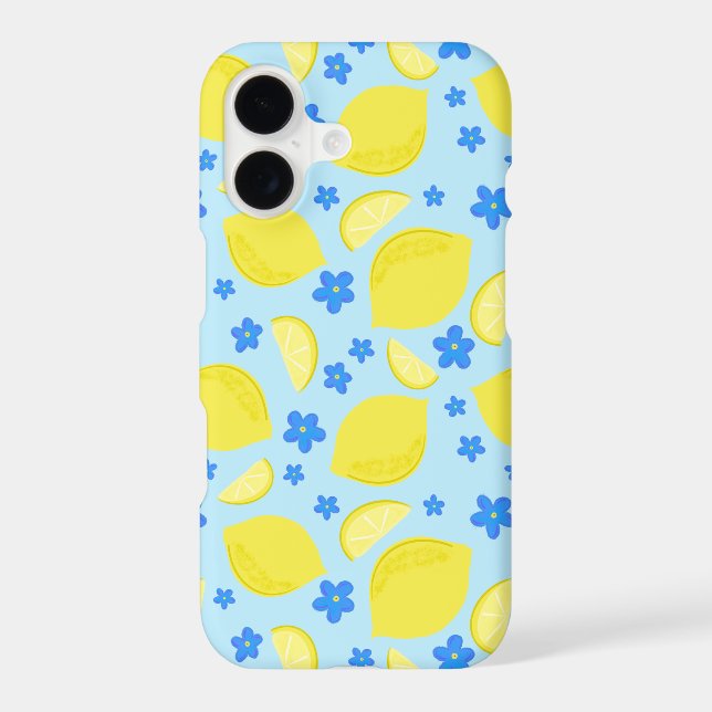 Lemon Citrus Blue Flower Floral (Back)