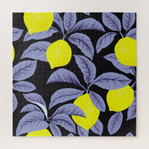 Lemon citrus, botanical vintage design. jigsaw puzzle