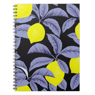 Lemon citrus, botanical vintage design. notebook