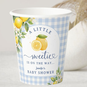 Lemon Citrus Boy Baby Shower Blue Yellow Paper Cups
