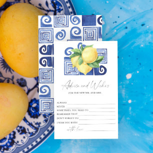 Lemon Citrus - Bridal Shower Advice and Wishes Stationery
