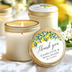 Lemon Citrus Bridal Shower Classic Round Sticker