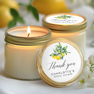 Lemon Citrus Bridal Shower  Classic Round Sticker