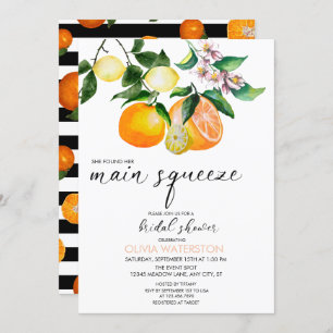 Lemon Citrus Bridal Shower Invitations