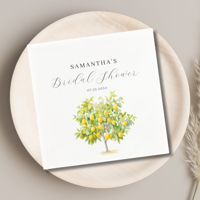 Lemon Citrus Bridal Shower  Napkin (Creator Uploaded)