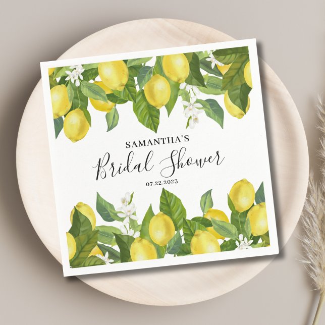 Lemon Citrus Bridal Shower Paper Napkin (Creator Uploaded)