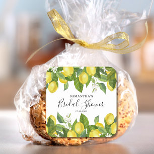 Lemon Citrus Bridal Shower  Square Sticker