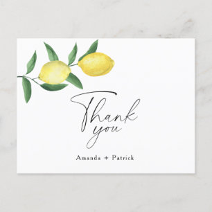 Lemon Citrus - bridal shower thank you card