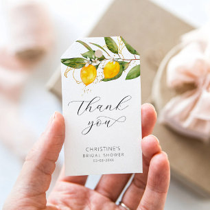 Lemon Citrus Bridal Shower Thank You Gift Tags