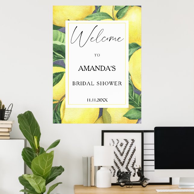 Lemon Citrus - bridal shower welcome sign (Home Office)