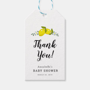 Lemon Citrus Floral Baby Shower Thank You Gift Tag