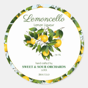 Lemon Citrus Fruit Lemoncello Classic Round Sticker