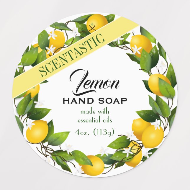 Lemon Citrus Fruit Package Labels (Design 1)