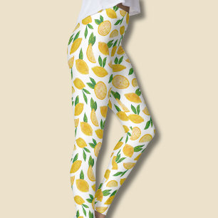 Lemon Citrus Fruit Pattern Leggings