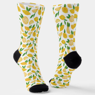 Lemon Citrus Fruit Pattern Socks