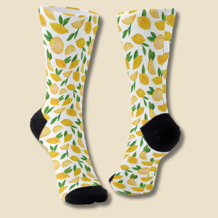 Lemon Citrus Fruit Pattern Socks