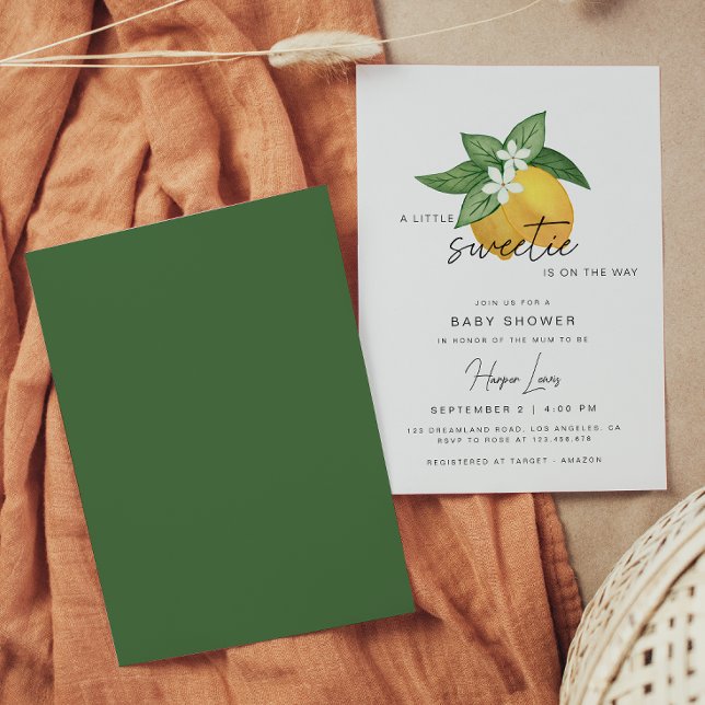 Lemon Citrus Fruit Summer Baby Shower Invitation (Creator Uploaded)