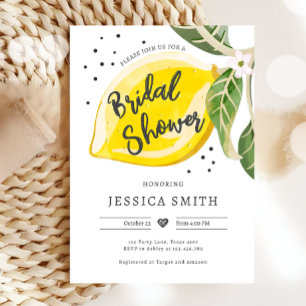 Lemon Citrus Greenery Summer Bridal Shower Invitation