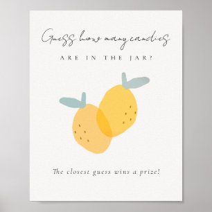 Lemon Citrus Guess How Many Candies In Jar Game Poster