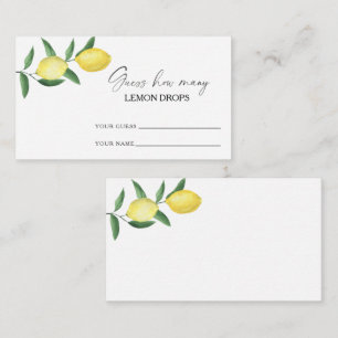 Lemon citrus - guess how many lemon drops enclosure card