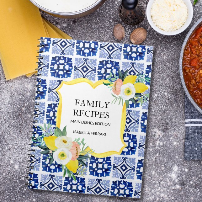 Lemon Citrus Italian Mediterranean Recipe Notebook (In situ)