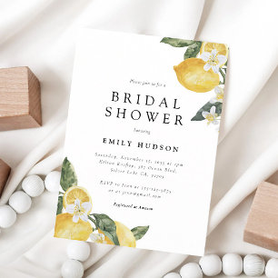 Lemon Citrus Main Squeeze Bridal Shower Invitation