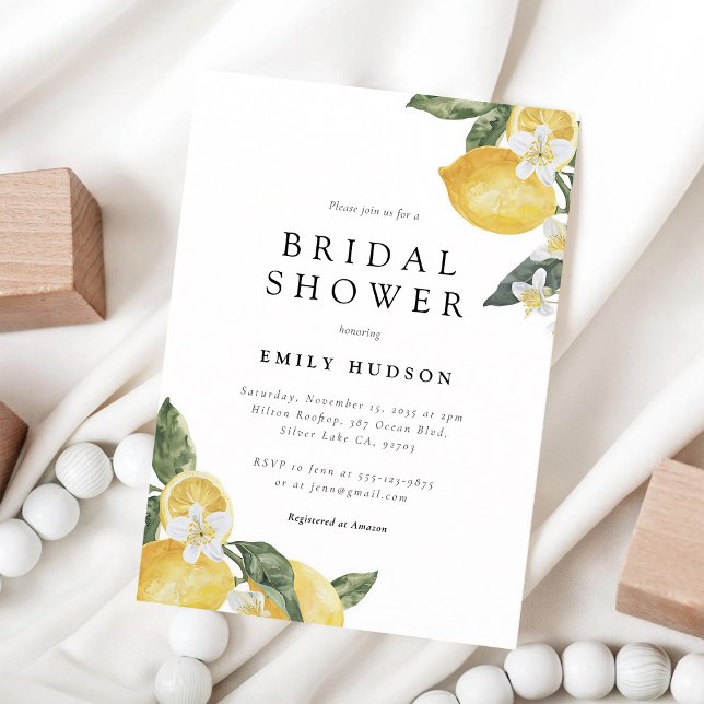 Lemon Citrus Main Squeeze Bridal Shower Invitation (Creator Uploaded)