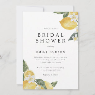 Lemon Citrus Main Squeeze Bridal Shower Invitation