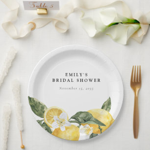 Lemon Citrus Main Squeeze Bridal Shower Paper Plate