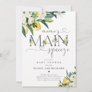 Lemon Citrus Mama's Main Squeeze Baby Shower Invitation