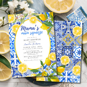 Lemon Citrus Mama's Main Squeeze Baby Shower Invitation