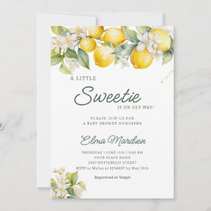 Lemon Citrus Mediterranean Botanical Baby Shower  Invitation