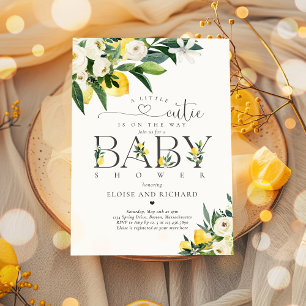 Lemon Citrus Mediterranean Botanical Baby Shower Invitation