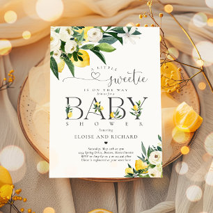 Lemon Citrus Mediterranean Botanical Baby Shower Invitation