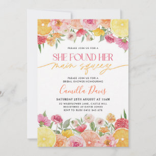 Lemon Citrus Mediterranean Bridal Shower Invitation