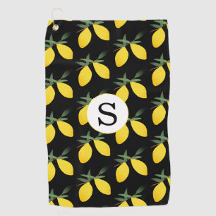 Lemon Citrus Monogram Golf Towel