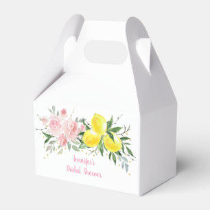 Lemon Citrus Pink Floral Bridal Shower Favour Box