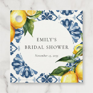 Lemon Citrus Positano Italian Bridal Shower Favour Tags
