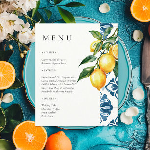 Lemon Citrus Positano Italian Bridal Shower Menu