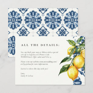 Lemon Citrus Positano Italian Wedding Enclosure Card