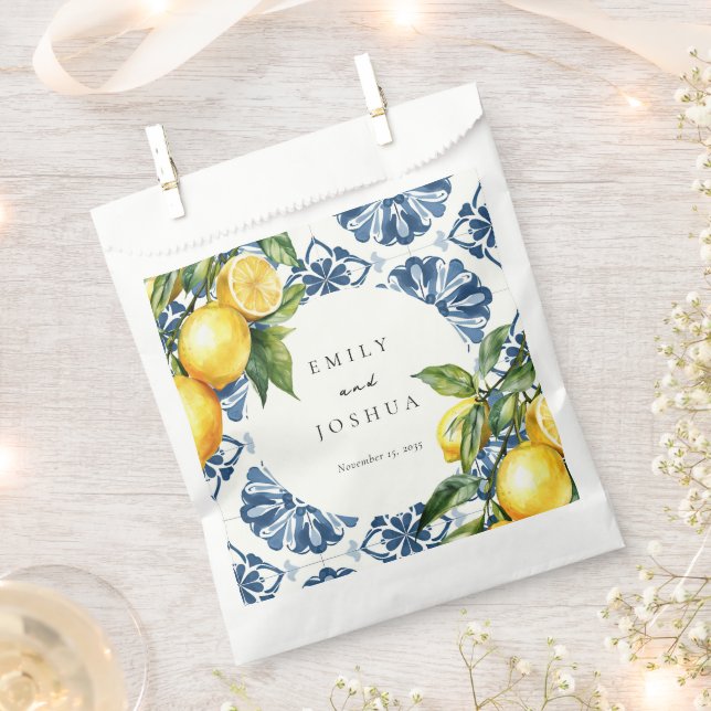 Lemon Citrus Positano Italian Wedding Favour Bags (Clipped)
