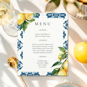 Lemon Citrus Positano Italian Wedding Menu